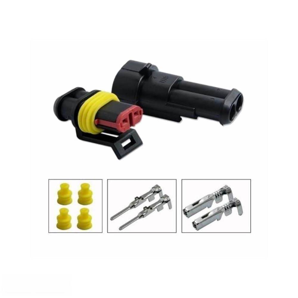 Set Mufa conector cu 2 pini mama+tata, Superseal / Amp TLA02318 Set Mufa conector cu 2 pini mama+tata, Superseal / Amp TLA02318