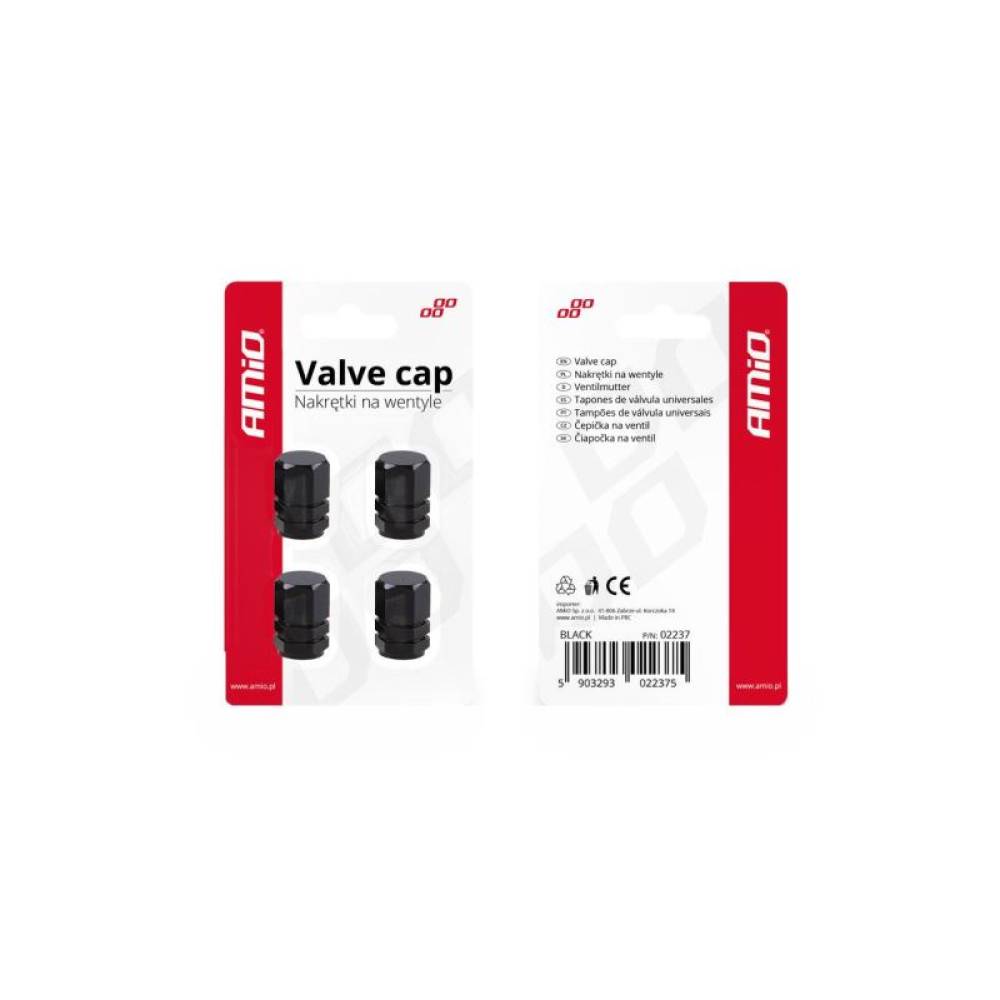 Ornament capacele valva hexagonale16mm, negre set 4 bucati 02237 Amio