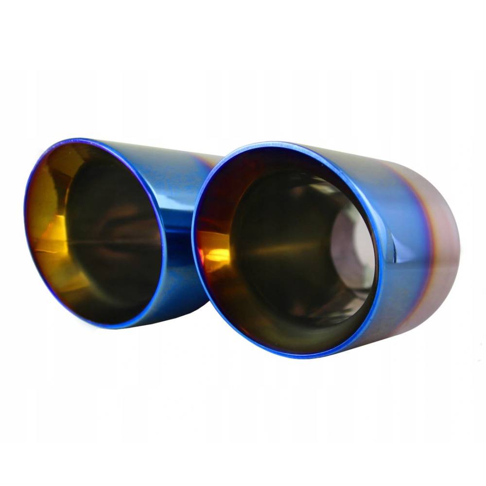 Ornament toba interior 38(56), exterior 160x76, lungime 240, 2 tevi, rotunde, crom cu albastru, MT022blc 02354 Amio