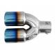 Ornament toba interior 38(56), exterior 160x76, lungime 240, 2 tevi, rotunde, crom cu albastru, MT022blc 02354 Amio