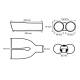 Ornament toba interior 38(56), exterior 160x76, lungime 240, 2 tevi, rotunde, crom cu albastru, MT022blc 02354 Amio