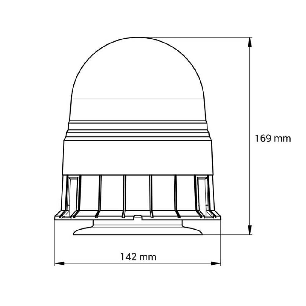 Girofar 12/24V h169 cu magnet si prindere in 3 suruburi W02M, 01502 Amio