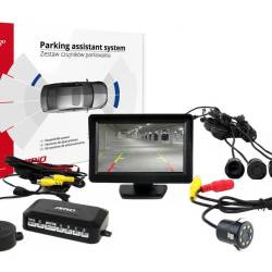 Camera marsarier cu senzori si monitor, kit asistenta parcare, camera HD315, 4 senzori, ecran TFT01 4.3