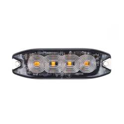 Proiector stroboscopic 4 LED-uri, 12-24V, 12W, galben, 98x30, Slim 02298 Amio
