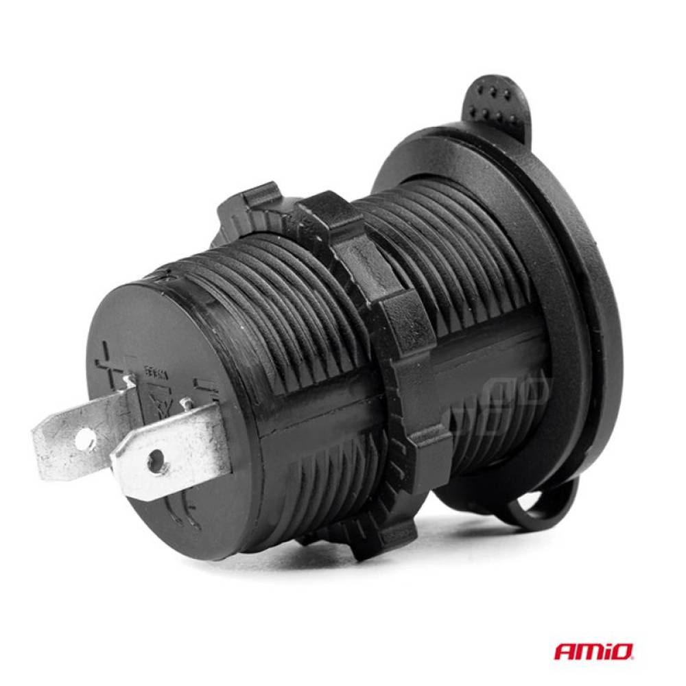 Priza bricheta 12/24v cu capac Amio 02851