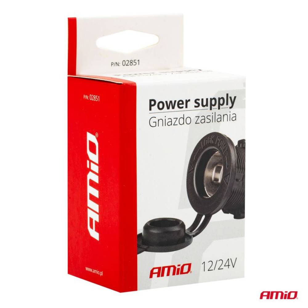 Priza bricheta 12/24v cu capac Amio 02851