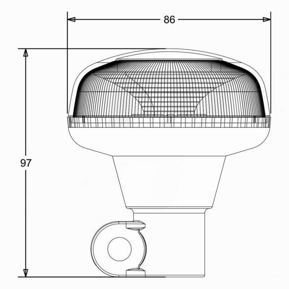 Girofar 12-24V, h97, 18 LED-uri, 15W, tija scurta, 02922 Amio Girofar 12-24V, h97, 18 LED-uri, 15W, tija scurta, 02922 Amio