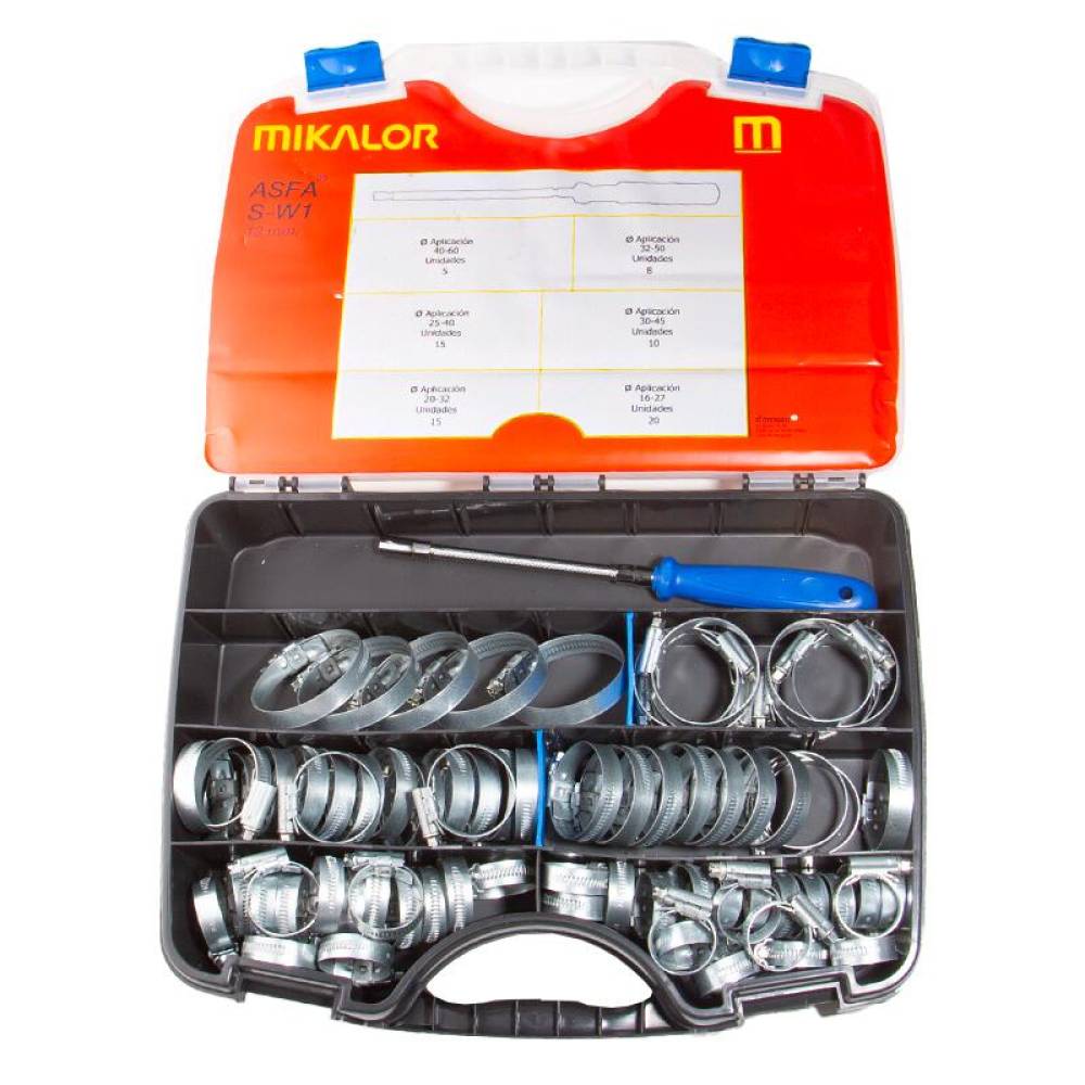 Trusa coliere ASFA-S W1, 12mm cu surubelnita, 73 bucati,  Mikalor 03503231