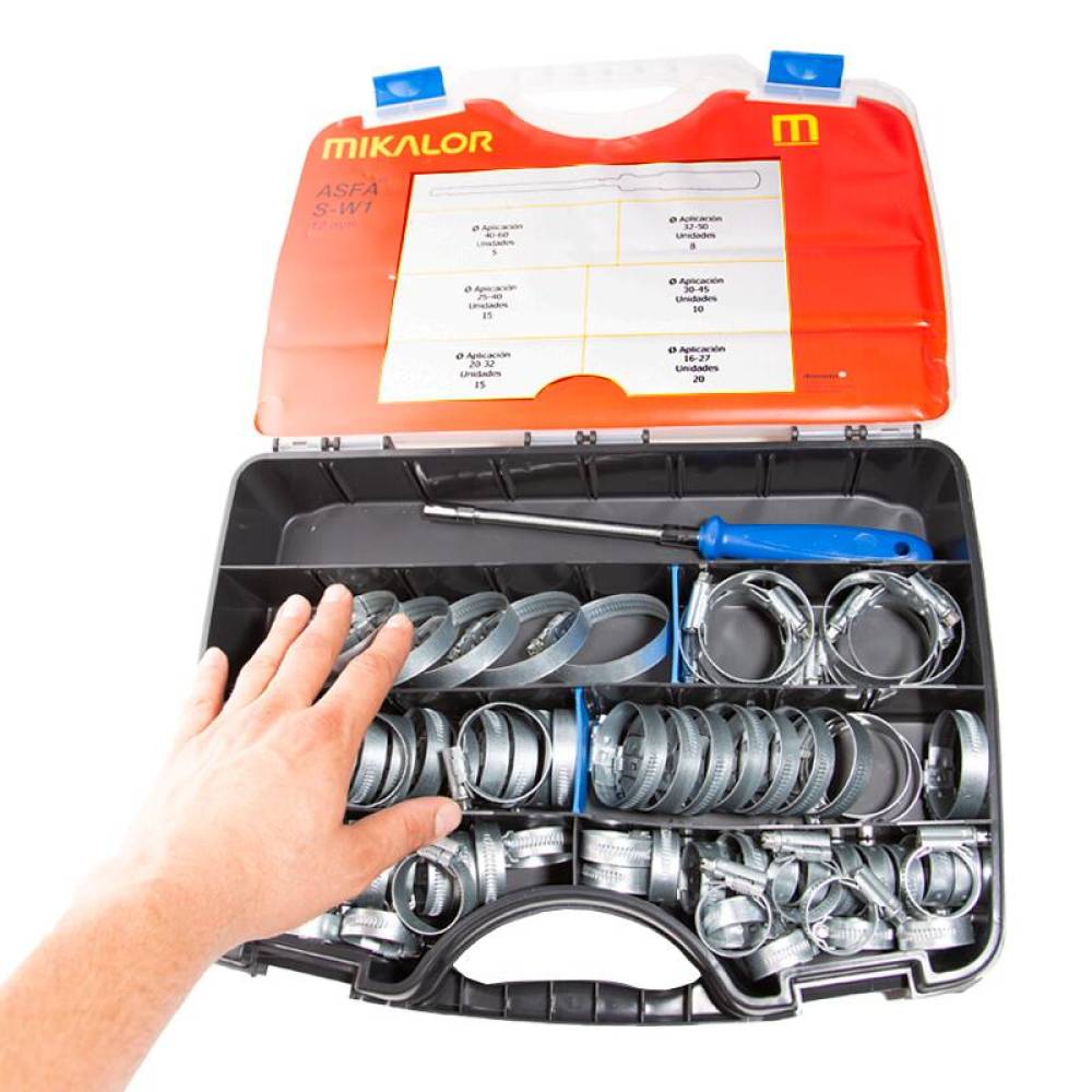Trusa coliere ASFA-S W1, 12mm cu surubelnita, 73 bucati,  Mikalor 03503231