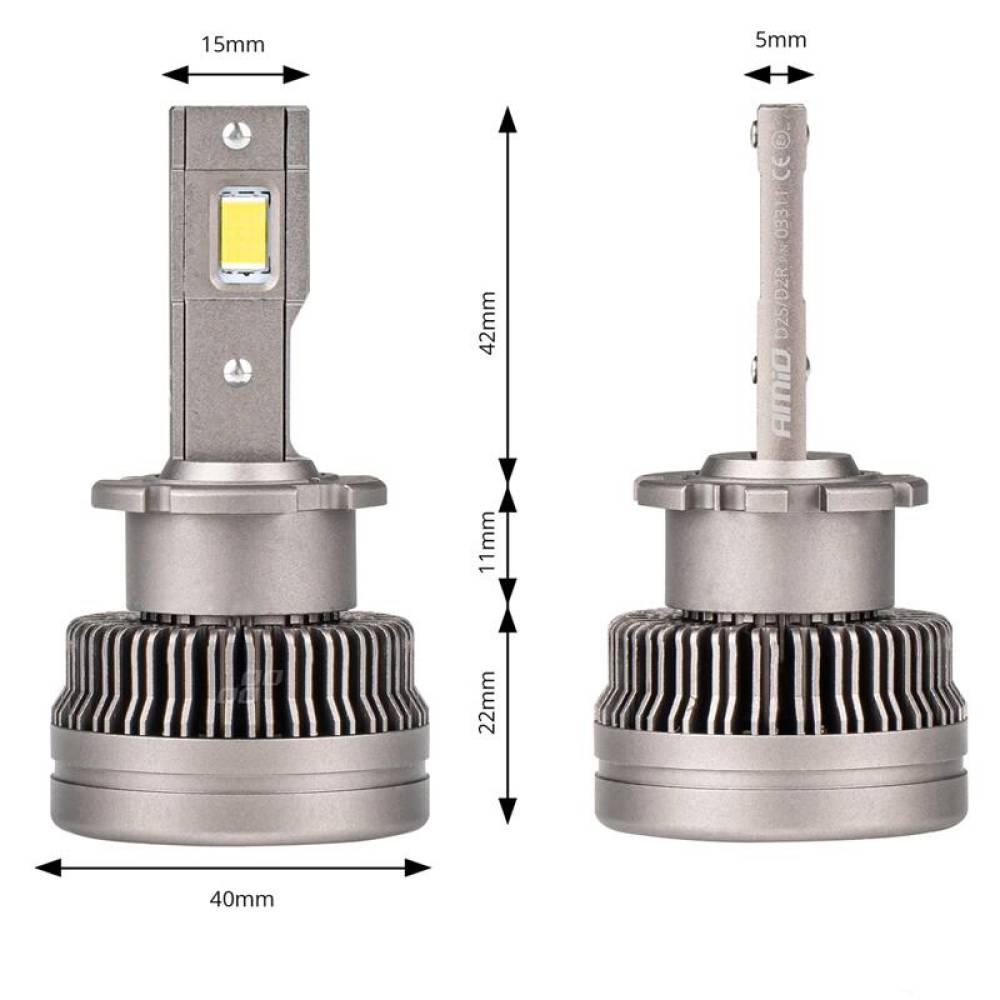 Set 2 becuri LED, D2S /D2R, 6500k, 9-16V, 70W, 8600lm, 360 grade, Canbus, XD Series  Amio 03311
