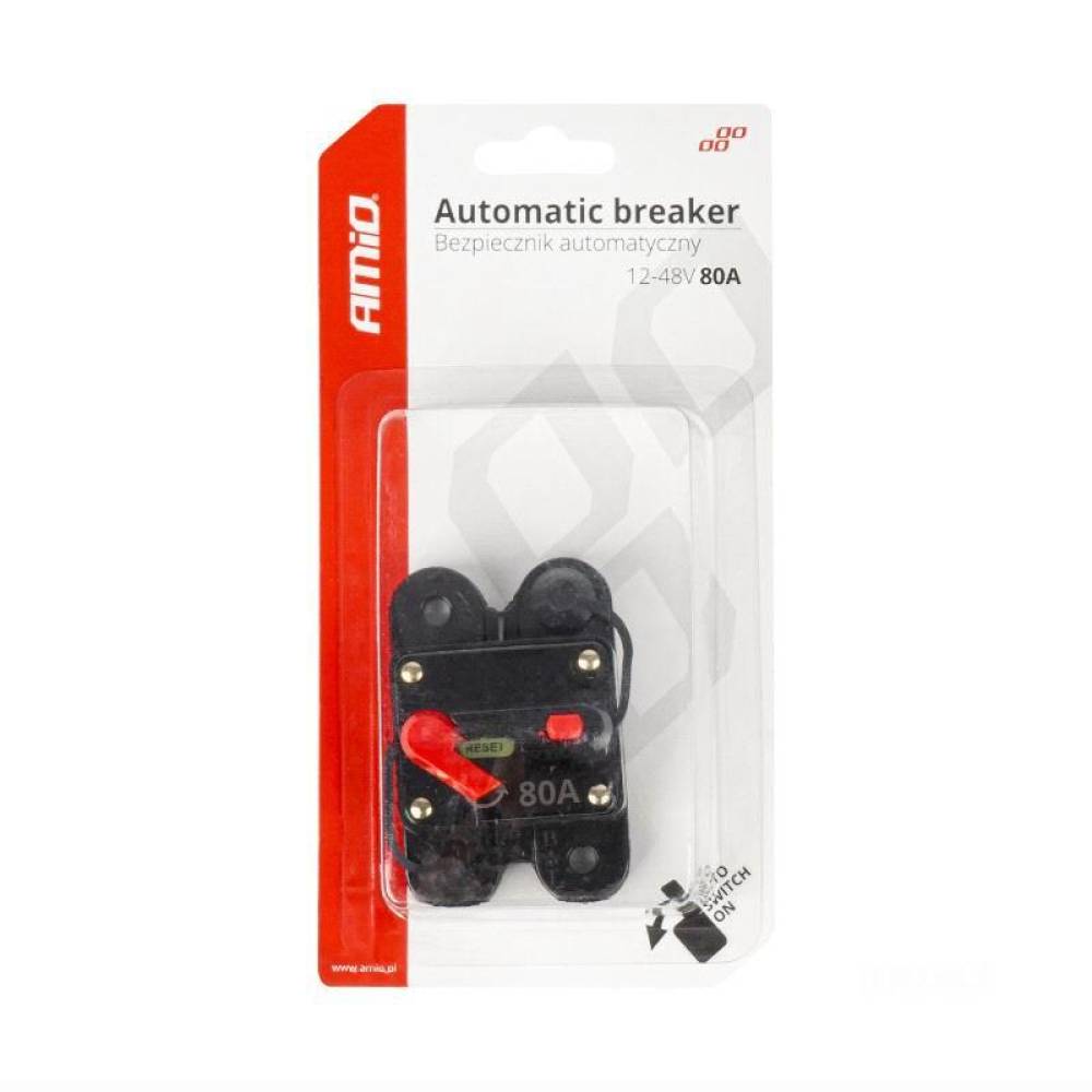 Siguranta automata rearmabila cu buton de reset 80A, 03827 Amio