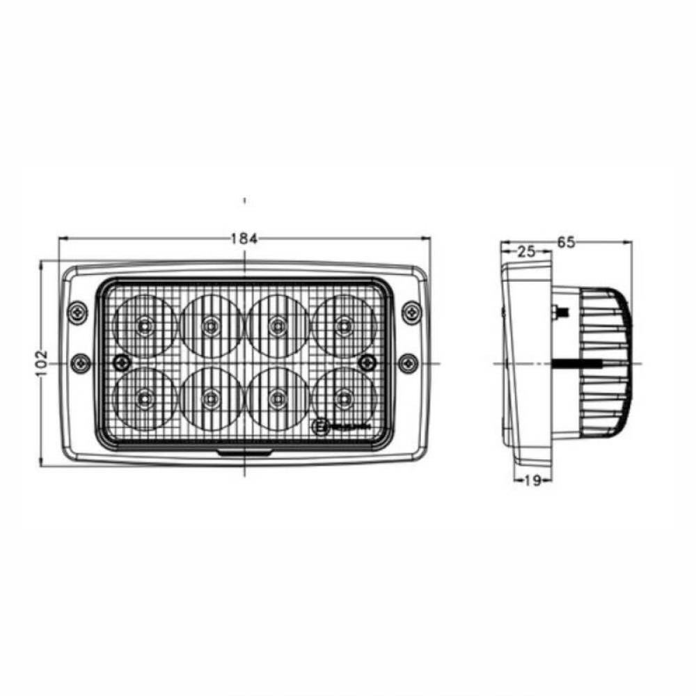 Proiector lucru 184x102, LED, 10-30V, 40W, 3200lm, incastrabil, Fendt, Massey Ferguson, OEM 3713134M91, UT-W401, TT.13341-FT