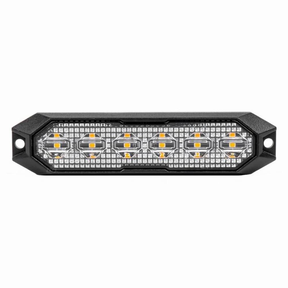 Proiector stroboscopic 6 LED-uri, 12-24V, 18W, galben, 129x30, Slim 03930 Amio