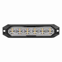 Proiector stroboscopic 6 LED-uri, 12-24V, 18W, galben, 129x30, Slim 03930 Amio