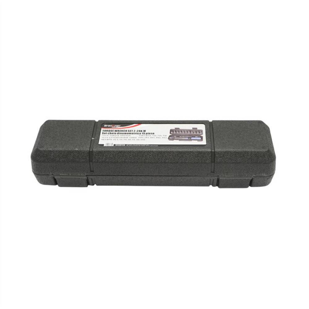 Trusa cheie dinamometrica cu clichet 2-24NM, cu prelungitor si 14 biti, BK88726 