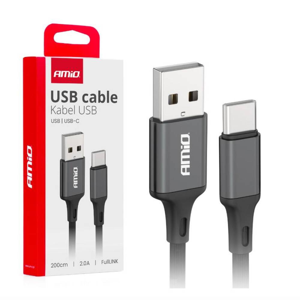 Cablu incarcator USB Tip C, 2m, FullLink 03900 Amio Cablu incarcator USB Tip C, 2m, FullLink 03900 Amio