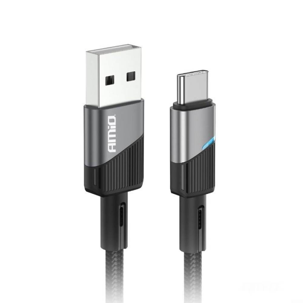 Cablu incarcator USB Tip C, LED, 2m, 3A, FullLink 03924 Amio