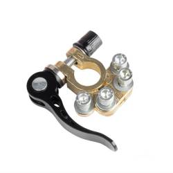 Set 2 borne acumulator cupru 12V, cu papuci si garnituri fixare-decuplare rapida, 4 cai, 04058 Amio 