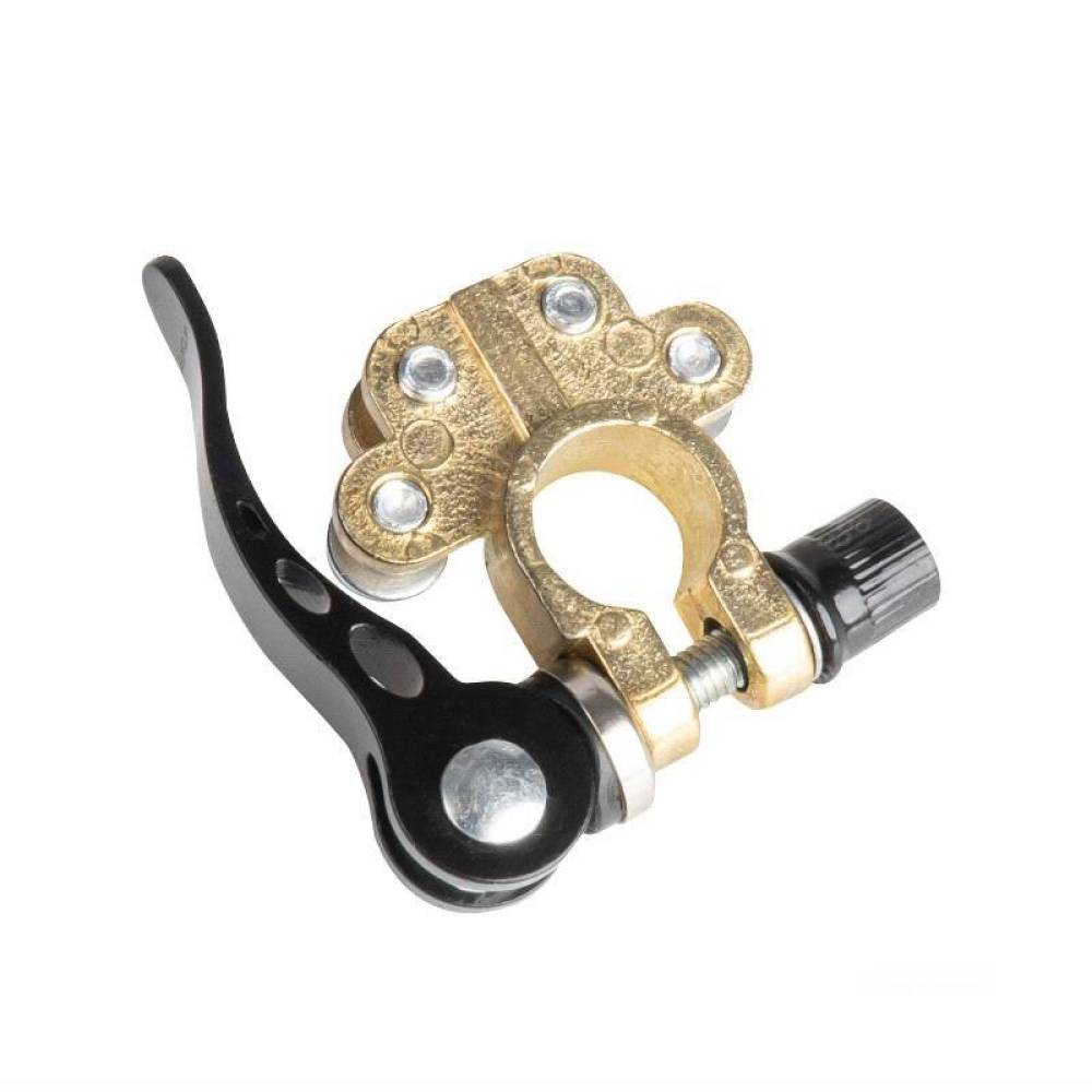 Set 2 borne acumulator cupru 12V, cu papuci si garnituri fixare-decuplare rapida, 4 cai, 04058 Amio 