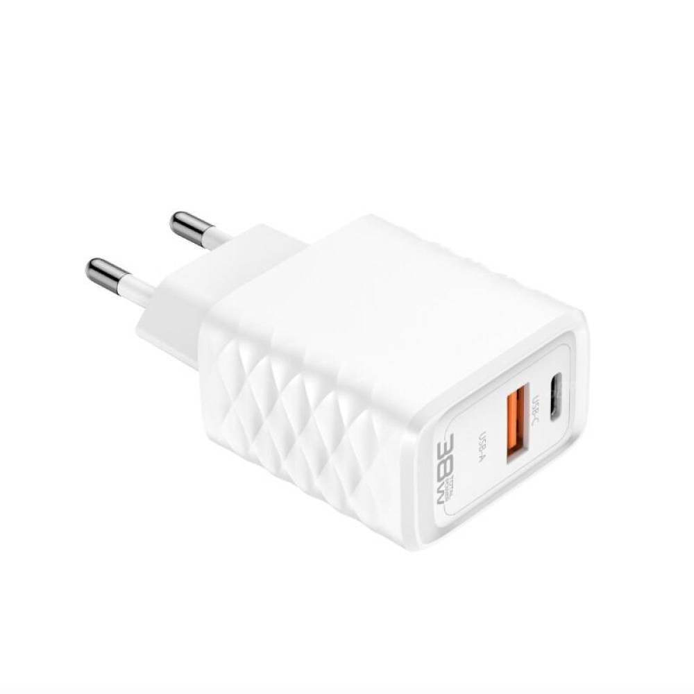 Incarcator rapid cu 2 USB-uri, priza 220V, USB-C si USB-A, 38W, 3AQC, GaN PD, 04287 Amio