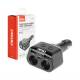 Stecher cu 2 prize, 2xUSB-A 2.4A si 1xUSB-C, 12-24V, 200W, cu voltmetru LED, buton control On-Off, rabatabil, 04173 Amio 