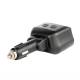 Stecher cu 2 prize, 2xUSB-A 2.4A si 1xUSB-C, 12-24V, 200W, cu voltmetru LED, buton control On-Off, rabatabil, 04173 Amio 