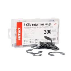 Set 300 clipsuri siguranta seeger, tip E, din otel, 9 dimensiuni diferite, 04124 Amio