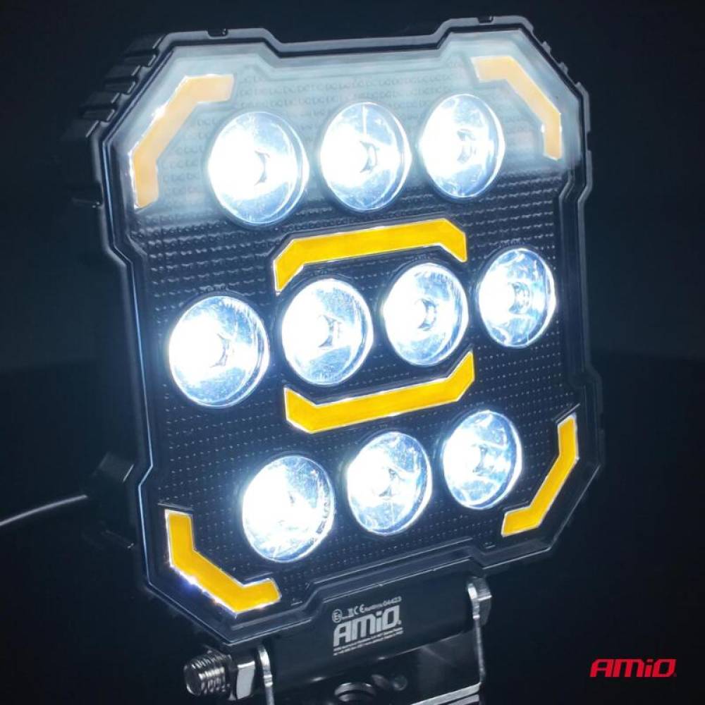 Proiector lucru, 110x110 x38mm, LED, 10-36V/48W, 3000lm, tip spot cu stroboscopic, AWL79, 04423 Amio