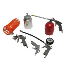 Set accesorii aer comprimat pentru vopsit, suflat, umflat, spalat cu furtun spiralat 5m, BK76145  / TM24