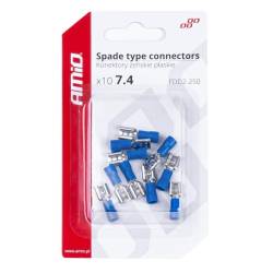 Papuci electrici fisa plata Mama, 7,4mm, 1,5-2,5mm2, 15A, izolat, set 10 bucati, AMIO 03067