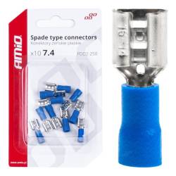 Papuci electrici fisa plata Mama, 7,4mm, 1,5-2,5mm2, 15A, izolat, set 10 bucati, AMIO 03067