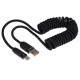 Cablu incarcator USB Tip C, 1,8m, spiralat, 6A, 100W, FAST Charging, Carmotion WAYME63095