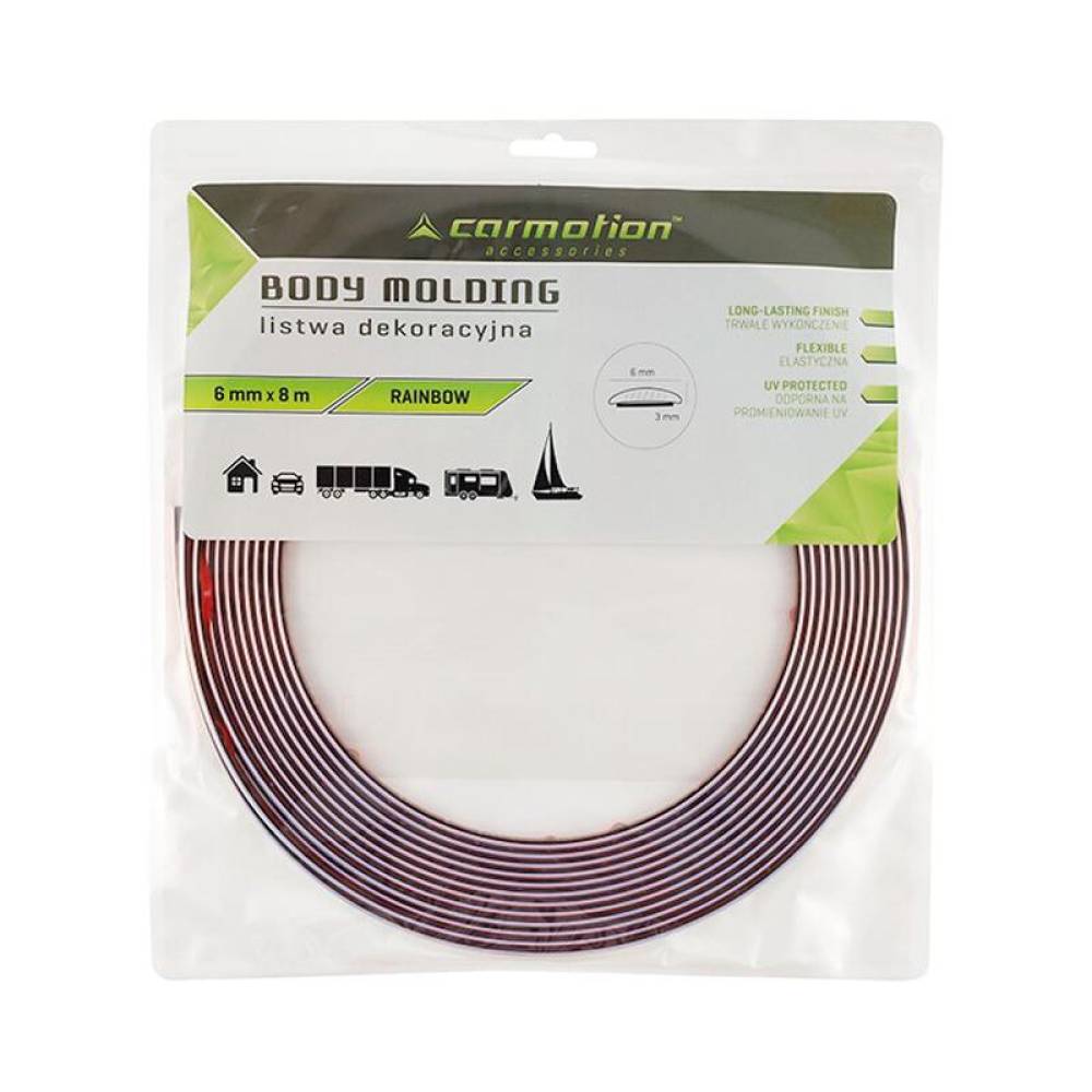Rola ornament bandou, 6mm x 8m, curcubeu, 63753 Carmotion 