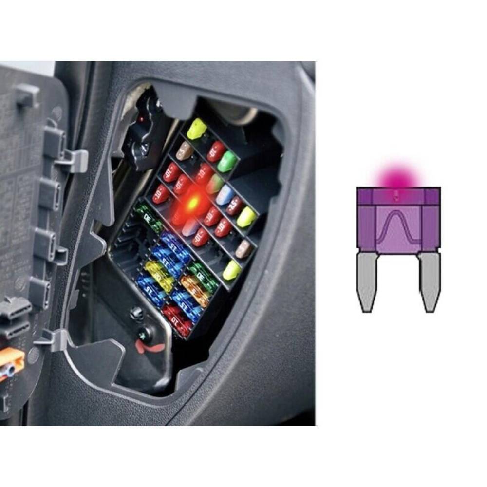 Set 10 sigurante plate MINI, 5-30A, cu indicator LED, 63601 Carmotion