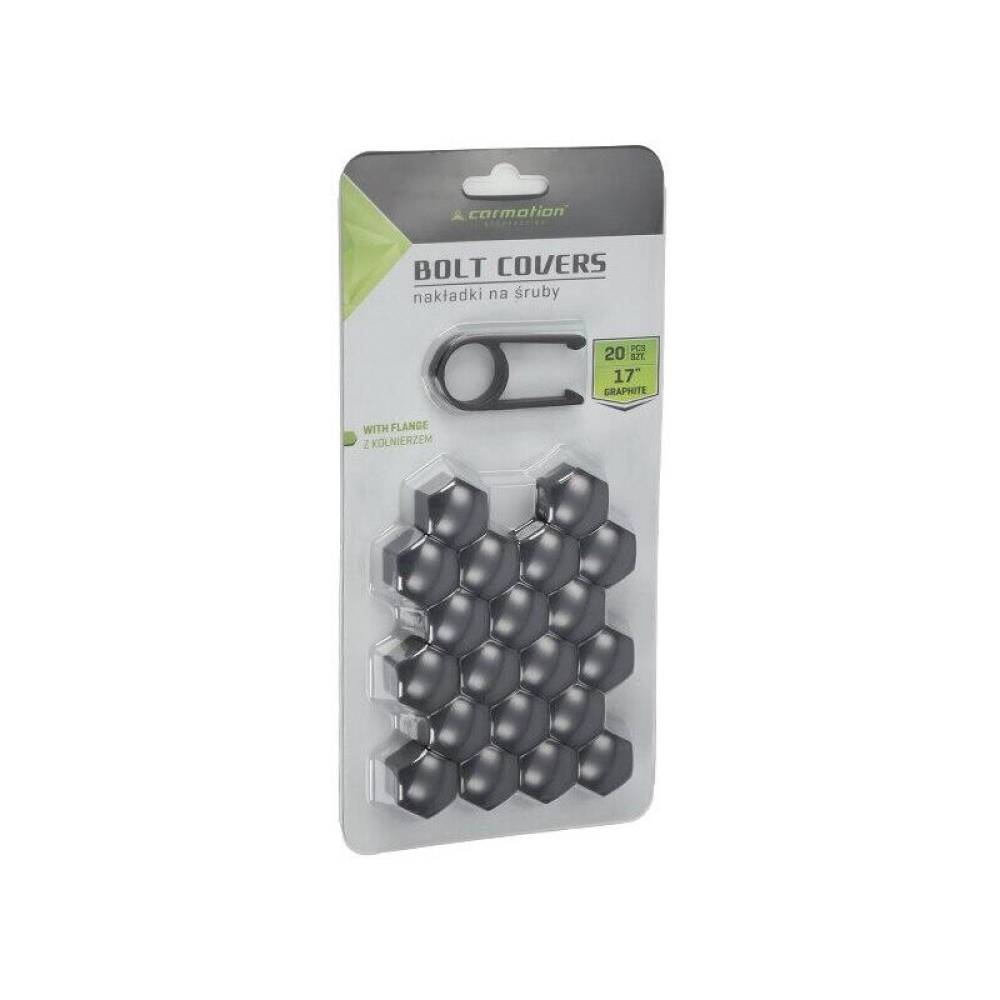 Set 20 capacele plastic, pentru prezoane 17inch, grafit, 63784 Carmotion