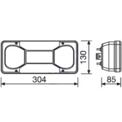 Lampa spate 304x103, compatibila Iveco Daily 3, cu mufa tata, stanga TruckLed L2363