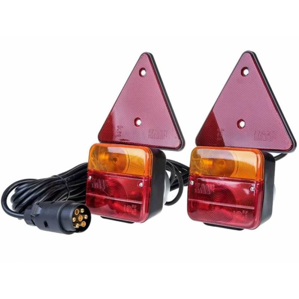 Kit lampi remorca 100x90, cu cablu 7.5m, cu triunghi si magneti, cu 4 functii, L1070-Z Kit lampi remorca 100x90, cu cablu 7.5m, cu triunghi si magneti, cu 4 functii, L1070-Z