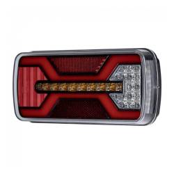 Lampa stop 220x100, 5 functii, LED Neon, 10-30V, cu ceata si catadioptru reflectorizant, cablu 24cm, stanga-dreapta, X Spider, L2424 TruckLed