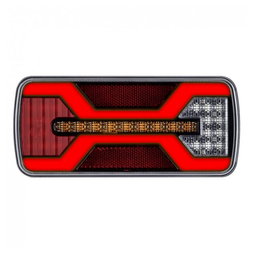 Lampa stop 220x100, 5 functii, LED Neon, 10-30V, cu ceata si catadioptru reflectorizant, cablu 24cm, stanga-dreapta, X Spider, L2424 TruckLed