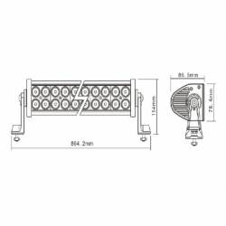 Proiector LED BAR, 864x86, combo, 60 LED-uri, 180W, LB0028 