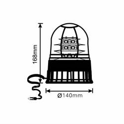 Girofar 12/24V, h168, 12 LED-uri, prindere cu magnet, LW0033-ALR-2 Truckled