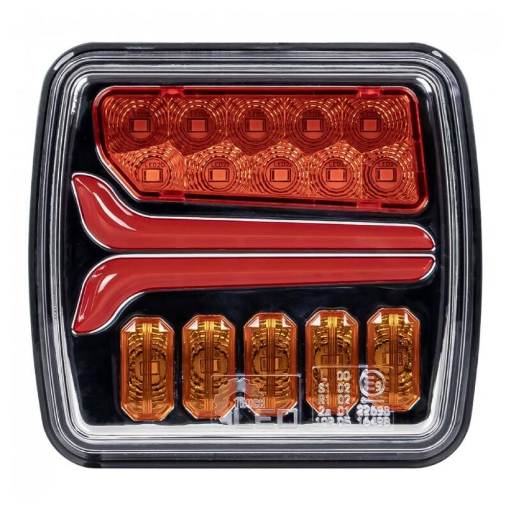 Lampa spate 110x102, 4 functii, iuminare numar, LED, semnalizare dinamica, stanga, L-1868 TruckLed