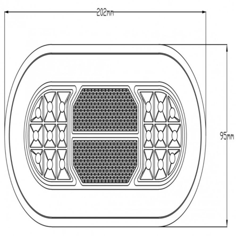 Lampa spate 202x95, 3 functii, LED Neon, cu suport rama plastic, L1891 TruckLed