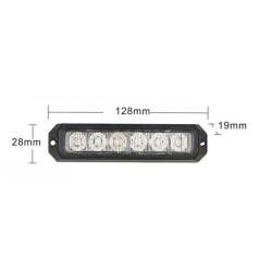 Proiector stroboscopic 6 LED-uri girofar, in grila, 128x28mm LW0032-ALR TruckLed