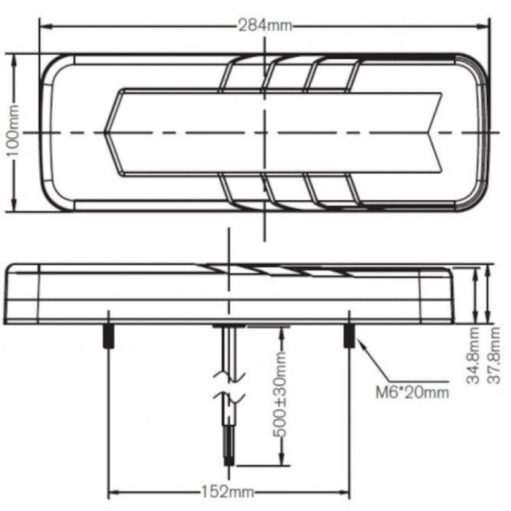 Lampa stop 284x100, 5 functii cu mers inapoi, ceata si semnalizare dinamica, LED, L1913 TruckLed