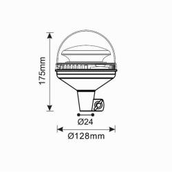 Girofar 12/24V, h175, 45 LED-uri, prindere pe tija, ALR0024-2 TruckLed