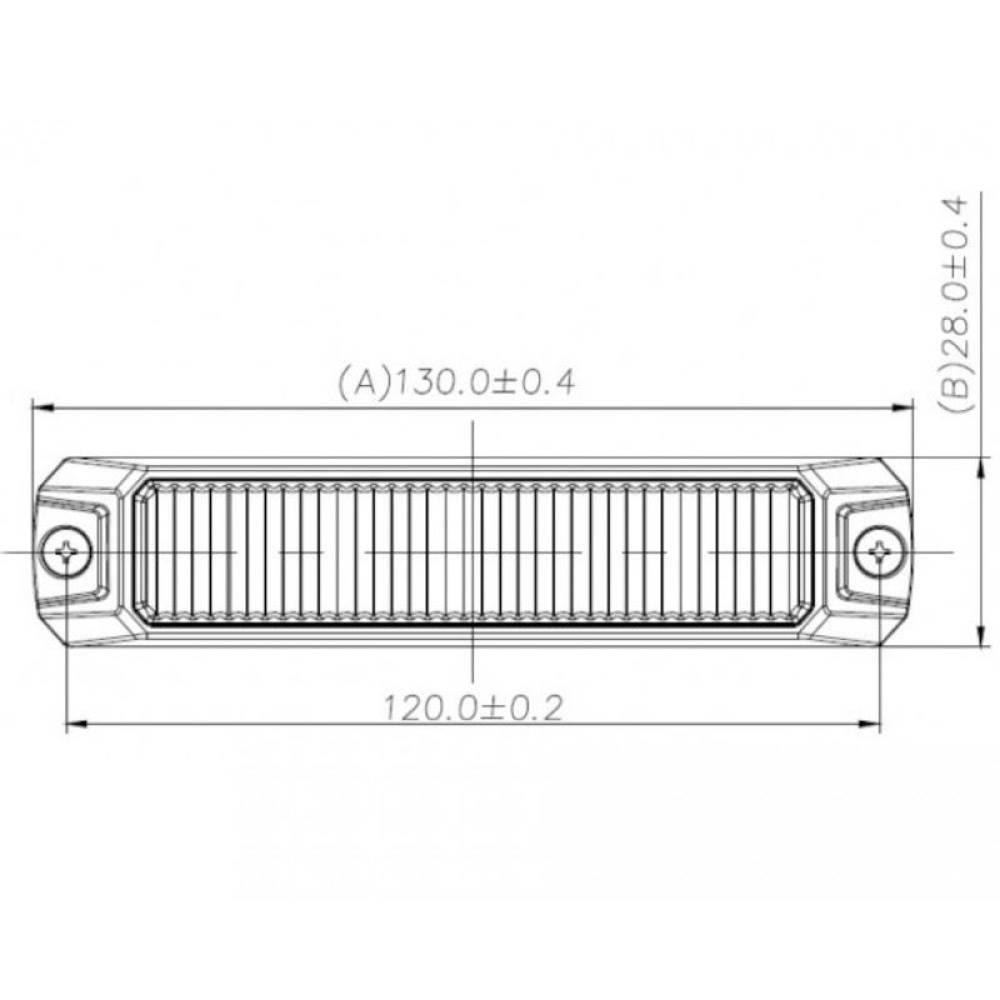 Proiector stroboscopic 130x28, LED, functie girofar, grila, 12/24V, 12W, galben, rama metalica, LW0042