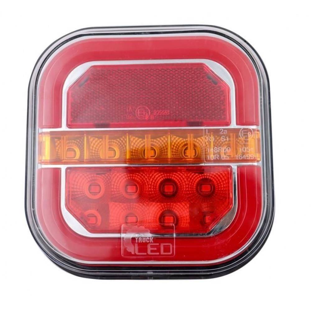 Lampa spate 107x107, 3 functii, LED, stanga TruckLed L2415