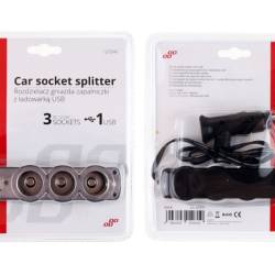 Stecher 3 prize 12 / 24V cu fir si USB 01031 Amio