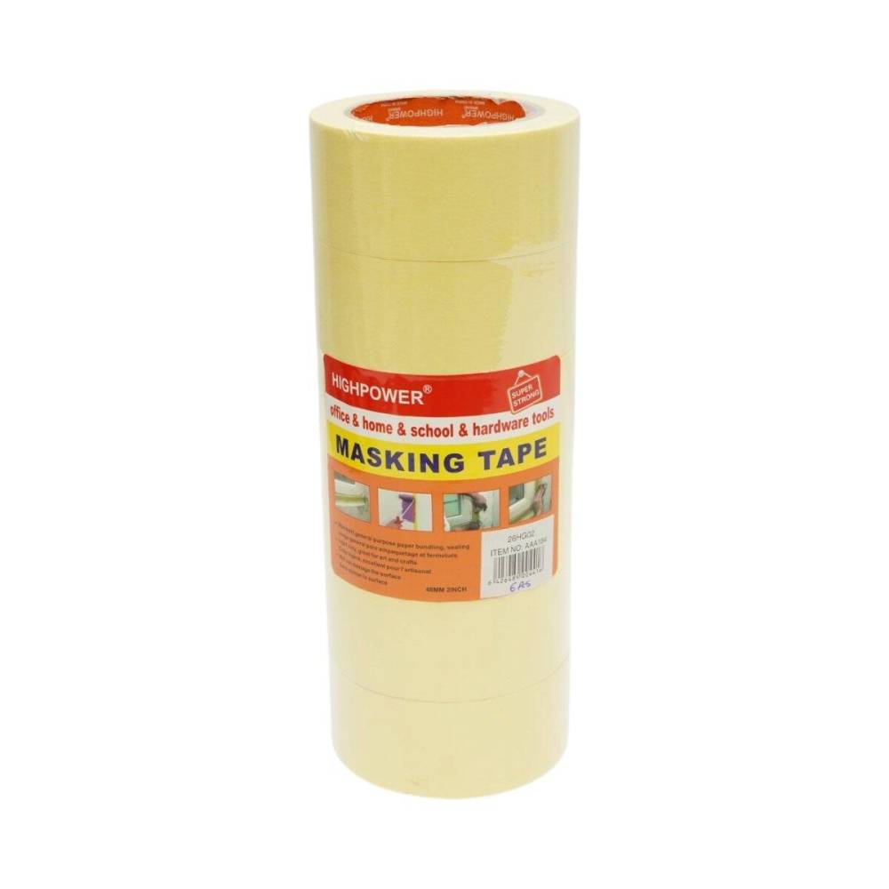 Banda adeziva mascare uz general 48mm x 36m din hartie galbena HighPower AAA184
